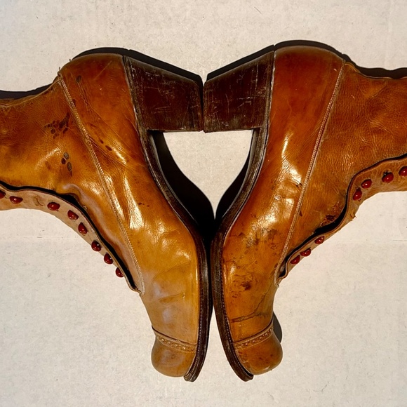 Antique Pair of Ladies Gotzian Victorian Leather Button Up Boots * Inscribed * - Picture 7 of 10